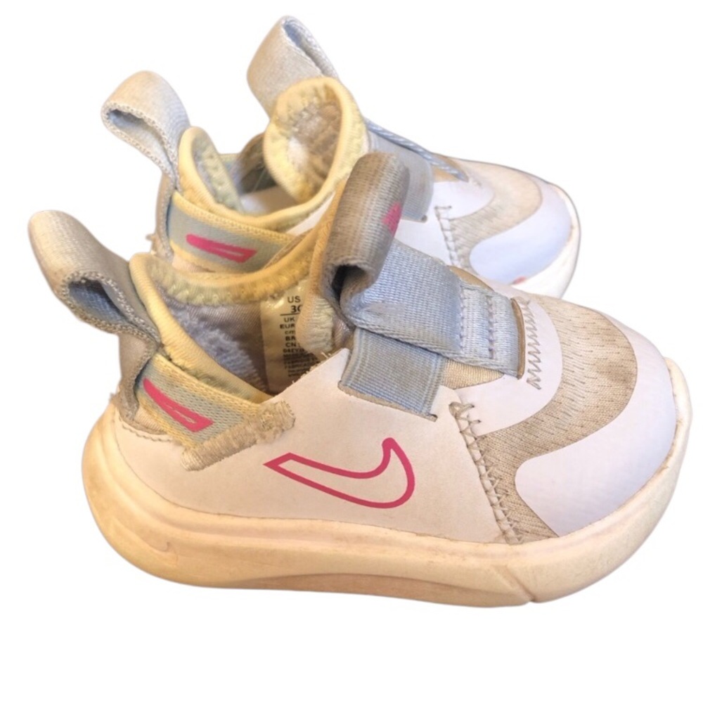 Nike Flex Infant Baby Toddler Slip On Tennis Athletic Shoes Sz 3C Blue & Pink